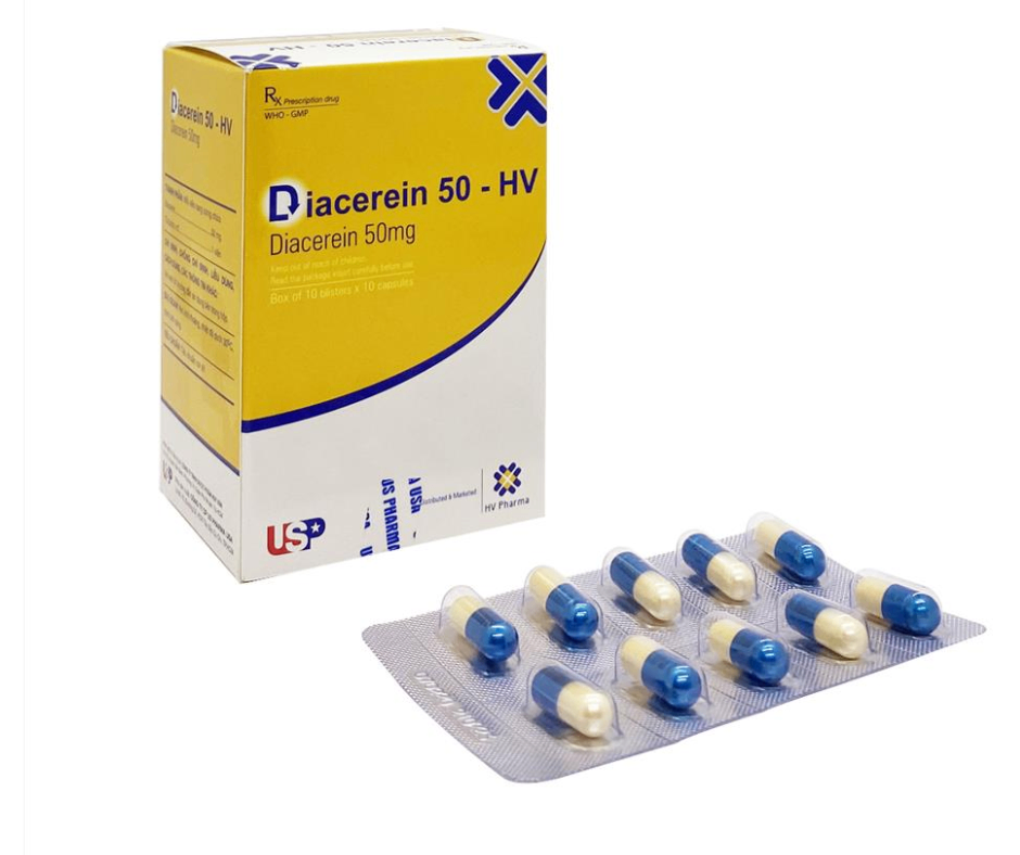 3108. Diacerein 50-Hv - (Diacerein 50mg) - [Thùng 96 hộp; hộp 10 vỉ; vỉ 10 viên] Us Pharma Usa - Việt Nam