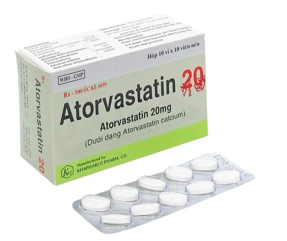 3653. Atorvastatin 20 - (Atorvastatin calcium 20mg) - [Thùng 324 hộp; hộp 10 vỉ; vỉ 10 viên] Khánh Hòa - Việt Nam