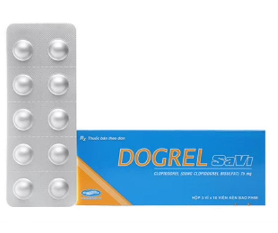 4184. Dogrel Savi - (Clopidogrel 75mg) - [Thùng 162 Hộp; Hộp 3 Vỉ; Vỉ 10 Viên] Savipharm - Việt Nam