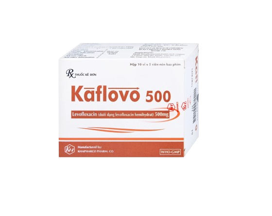 5027. Kaflovo 500 - (Levofloxacin (dưới dạng Levofloxacin hemihydrat) 500mg) - [Thùng 148 Hộp; Hộp 10 Vỉ; Vỉ 5 Viên] Khánh Hòa - Việt Nam